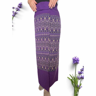 上品で素敵なタイ伝統巻きスカート(ロングスカート)