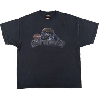 ハーレーダビッドソン(Harley Davidson)の古着 ハーレーダビッドソン Harley-Davidson ドクロ柄 スカル柄 モーターサイクル バイクTシャツ メンズXXL /eaa457370(Tシャツ/カットソー(半袖/袖なし))