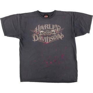 ハーレーダビッドソン(Harley Davidson)の古着 ハーレーダビッドソン Harley-Davidson ドクロ柄 スカル柄 モーターサイクル バイクTシャツ メンズL /eaa457377(Tシャツ/カットソー(半袖/袖なし))