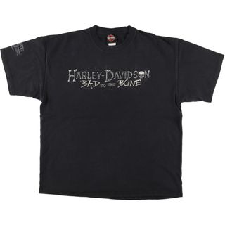 ハーレーダビッドソン(Harley Davidson)の古着 ハーレーダビッドソン Harley-Davidson ドクロ柄 スカル柄 モーターサイクル バイクTシャツ メンズXL /eaa457374(Tシャツ/カットソー(半袖/袖なし))