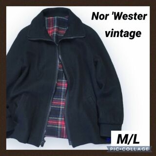 ヴィンテージ(VINTAGE)のNor 'Wester M/L ウールジャケット カーコート コート ライニング(チェスターコート)