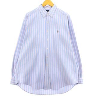 ラルフローレン(Ralph Lauren)の古着 ラルフローレン Ralph Lauren CLASSIC FIT 長袖 ボタンダウンストライプシャツ メンズXL /eaa453894(シャツ)