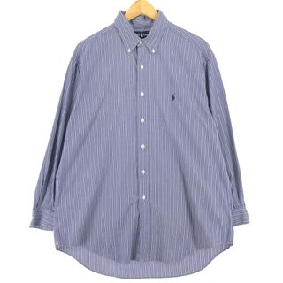 ラルフローレン(Ralph Lauren)の古着 ラルフローレン Ralph Lauren YARMOUTH 長袖 ボタンダウンストライプシャツ メンズXL /eaa453835(シャツ)