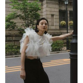 knuth marf  docking tulle tops/white 美品(タンクトップ)