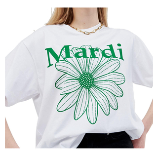FLOWERMARDI TSHIRT  Tシャツ (WHITE GREEN)(Tシャツ(半袖/袖なし))
