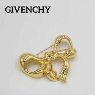 ジバンシィ(GIVENCHY)の極美品 ★GIVENCHY★ ブローチ リボン ゴールド(ブローチ/コサージュ)