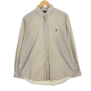 ラルフローレン(Ralph Lauren)の古着 ラルフローレン Ralph Lauren CLASSIC FIT マルチストライプ 長袖 ボタンダウンストライプシャツ メンズL /eaa453893(シャツ)