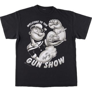 古着 POPEYE ポパイ アニメ キャラクタープリントTシャツ メンズL /eaa437868(Tシャツ/カットソー(半袖/袖なし))