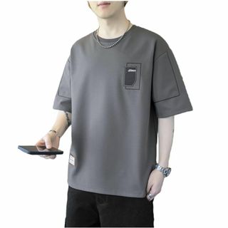 Aaronlive 夏服 メンズ tシャツ 七分袖 メンズ 半袖 tシャツ 大き(その他)