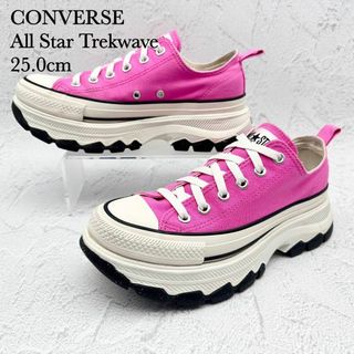 コンバース(CONVERSE)の【美品】コンバース トレックウェーブ ピンク キャンバス 厚底 25(スニーカー)