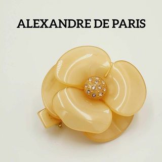 アレクサンドルドゥパリ(Alexandre de Paris)の美品 ★ALEXANDRE DE PARIS★ バレッタ 花 ピンクベージュ(バレッタ/ヘアクリップ)