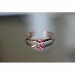 SR4-154 宝石質 高貴な優しい木槿花色 スピネル ミャンマー リング 指輪(リング(指輪))