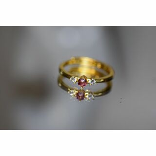 SR4-155 宝石質 高貴な優しい木槿花色 天然スピネルミャンマー産リング指輪(リング(指輪))