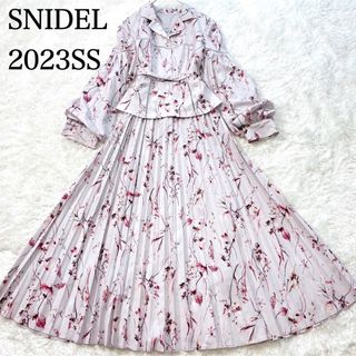 スナイデル(SNIDEL)の美品✨スナイデル ベストディテールプリントワンピース SNIDEL(ロングワンピース/マキシワンピース)