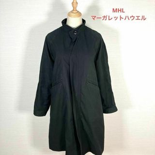 マーガレットハウエル(MARGARET HOWELL)のMHL マーガレットハウエル❤️ノーカラー ロングコート 黒 オシャレ 薄手コー(ロングコート)