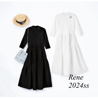 René - Rene♡ 今期2024年 ニットドッキングワンピース　ノワール