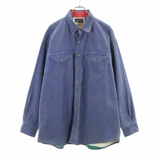 ランズエンド(LANDS’END)のランズエンド 90s USA製 オールド 長袖 コットンシャツ L ネイビー LANDS' END メンズ(シャツ)