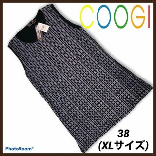クージー(COOGI)の新品 COOGI タンクトップ ロゴ 総柄 ヘビーウェイトコットン XL 38(Tシャツ(半袖/袖なし))