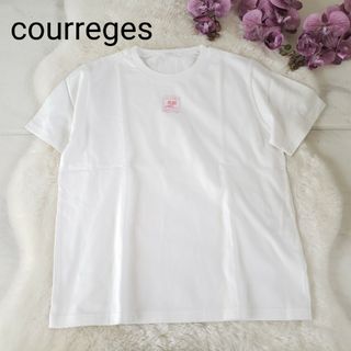 クレージュ(Courreges)の美品 courreges ロゴ刺繍Tシャツ ホワイト 11号(Tシャツ(半袖/袖なし))