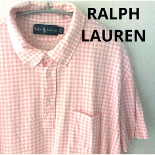 ラルフローレン(Ralph Lauren)のRALPH LAUREN 半袖　ポロシャツ　チェック　ピンク　XXL (ポロシャツ)