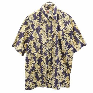 ハワイアンオリジナル 80s 90s ハワイ製 オールド 総柄 半袖 シャツ M イエロー系 The Hawaiian Original メンズ(シャツ)