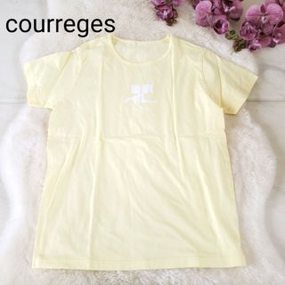 クレージュ(Courreges)のcourregesロゴ入り イエローカットソー Lサイズ(Tシャツ(半袖/袖なし))