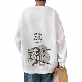 foveitaa トレーナー メンズ 秋服 長袖 パーカー Tシャツ バック プ(その他)