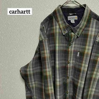 carhartt チェックシャツ 長袖 シンプル ゆるだぼ ビッグサイズ 2XL