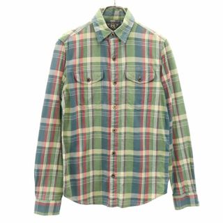 ダブルアールエル(RRL)のダブルアールエル 長袖 チェックシャツ XS グリーン 他 RRL Ralph Lauren ラルフローレン メンズ(シャツ)