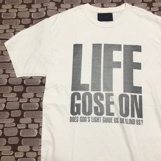 LOUNGE LIZARD - 【美品】ラウンジリザード×フルーツオブザルーム WネームTシャツ 白黒 M 別注