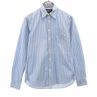 ダブルアールエル(RRL)のダブルアールエル ストライプ 長袖 シャツ 2 ブルー系 RRL RALPH LAUREN レディース(シャツ/ブラウス(長袖/七分))