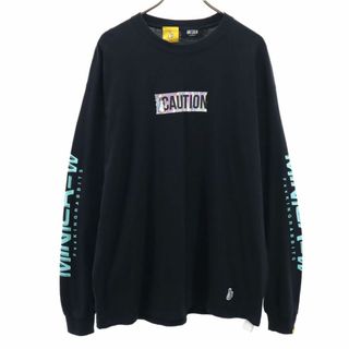 ミントクルー 長袖 Tシャツ L ブラック MINTCREW ロンT メンズ(Tシャツ/カットソー(七分/長袖))