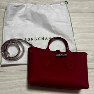 ロンシャン(LONGCHAMP)の新品！LONGCHAMP ロゾ M ハンドバッグ 2way 本革 赤　人気(トートバッグ)