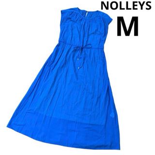 ノーリーズ(NOLLEY'S)のノーリーズ　ワンピース　ノースリーブ　マキシ丈　青　ギャザー　紐つき(ロングワンピース/マキシワンピース)