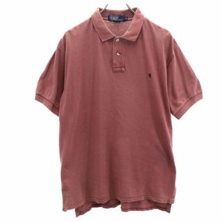 ポロバイラルフローレン USA製 半袖 ポロシャツ S ブラウン系 Polo by Ralph Lauren 鹿の子地 メンズ(ポロシャツ)