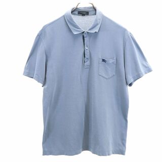 バーバリー(BURBERRY)のバーバリー 三陽商会 日本製 半袖 ポロシャツ LL 水色系 BURBERRY メンズ(ポロシャツ)