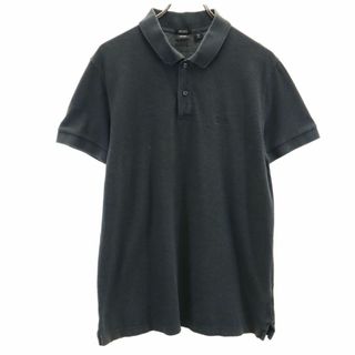 ヒューゴボス(HUGO BOSS)のヒューゴボス 半袖 ポロシャツ XL グレー系 HUGO BOSS 鹿の子 メンズ(ポロシャツ)