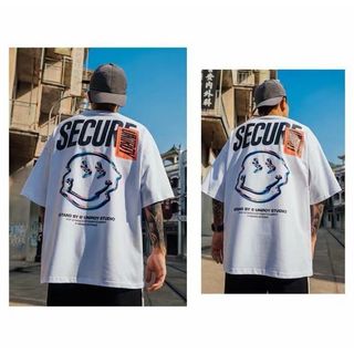 【在庫わずか】半袖 白 オーバーサイズ スマイリー ストリート ホワイト XL(Tシャツ/カットソー(半袖/袖なし))