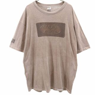 クレイジーシャツ 90s USA製 オールド 半袖 Tシャツ XL ブラウン系 Crazy Shirt メンズ(Tシャツ/カットソー(半袖/袖なし))