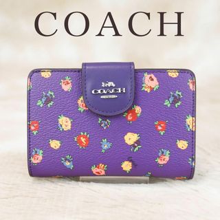 コーチ(COACH)のコーチ 財布 二つ折りC9934 パープルマルチ ヴィンテージローズ(財布)