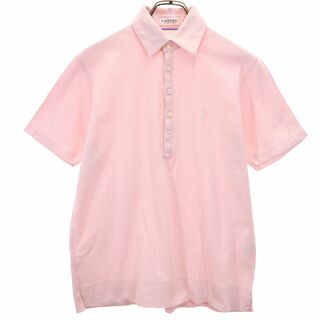 ランバンコレクション(LANVIN COLLECTION)のランバンコレクション 日本製 半袖 ポロシャツ M ピンク系 LANVIN LA COLLECTION 鹿の子 メンズ(ポロシャツ)