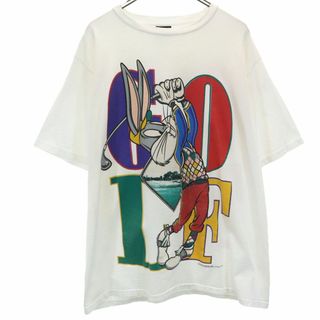 Changes 90s USA製 ワーナーブラザーズ バックスバニー プリント バッグス・バニー 半袖 Tシャツ XL ホワイト Changes メンズ(Tシャツ/カットソー(半袖/袖なし))