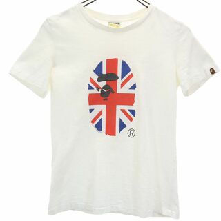 ベイプ 日本製 プリント 半袖 Tシャツ XS ホワイト BAPE A BATHING APE レディース(Tシャツ(半袖/袖なし))