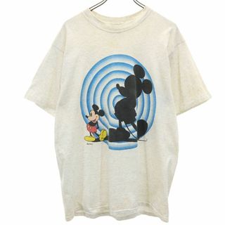 ソフィー 90s オールド プリント ミッキー 半袖 Tシャツ L グレー SOFFE メンズ(Tシャツ/カットソー(半袖/袖なし))