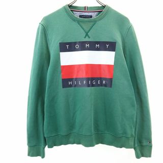 トミーヒルフィガー(TOMMY HILFIGER)のトミーヒルフィガー 長袖 スウェット トレーナー M グリーン TOMMY HILFIGER メンズ(スウェット)