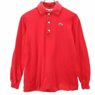 シュミーズラコステ 長袖 ポロシャツ 40 赤 CHEMISE LACOSTE 鹿の子地 メンズ(ポロシャツ)