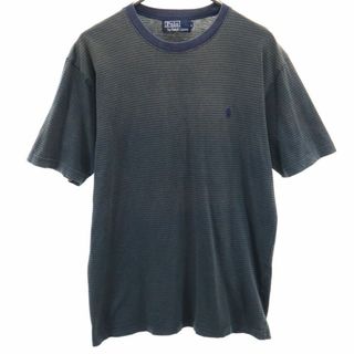 ポロバイラルフローレン 日本製 ボーダー柄 半袖 Tシャツ L 紺紫 Polo by Ralph Lauren メンズ(Tシャツ/カットソー(半袖/袖なし))