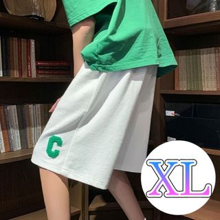 【早割SALE★】ハーフパンツ　ＸＬ　ホワイト　ストリート　白　メンズ　ショート(ショートパンツ)