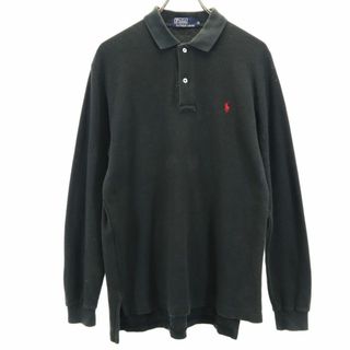 ポロバイラルフローレン 長袖 鹿の子 ポロシャツ LL ブラック Polo by Ralph Lauren メンズ(ポロシャツ)