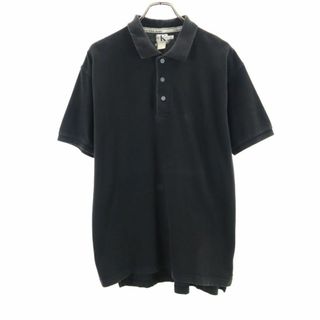 カルバンクライン(Calvin Klein)のカルバンクライン 半袖 鹿の子 ポロシャツ M ブラック 1191 メンズ(ポロシャツ)